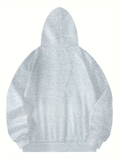 Men’s “DOG MOM” Letter Print Hoodie – Street Style Pullover with Kangaroo Pocket