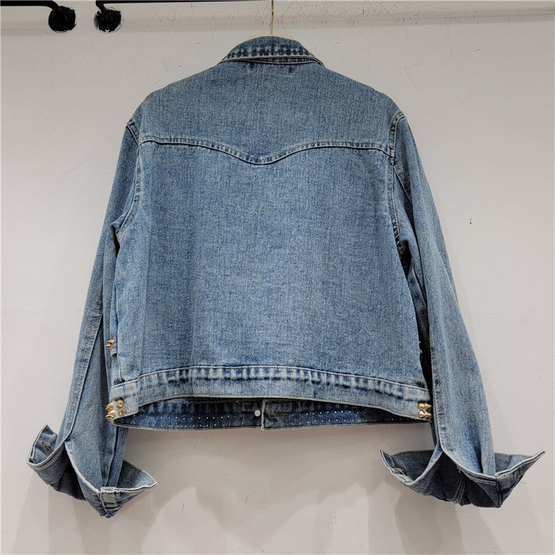 New Fashion Womens Cropped Denim Jacket Coat