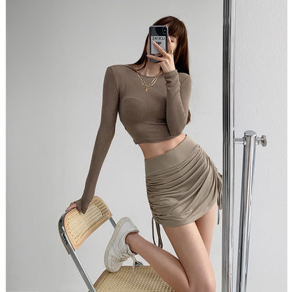 Skirts High Waist Pleated Fitness Skirt Active Trend