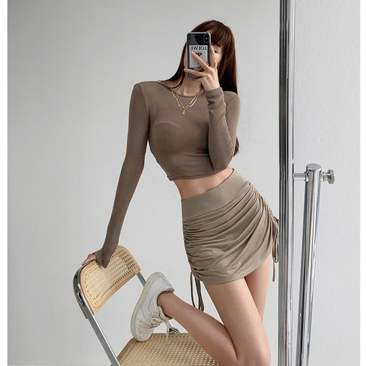 Skirts High Waist Pleated Fitness Skirt Active Trend