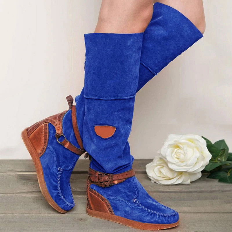 Over-the-Knee Fashion Boots for Women | Low Heel European-American Style Winter Boots