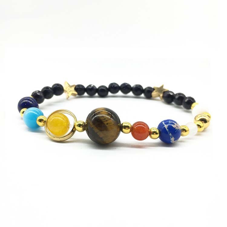 Unisex Eight Planet Bracelet – Cosmic Beaded Bracelet for Everyday Wear & Astrology Lovers