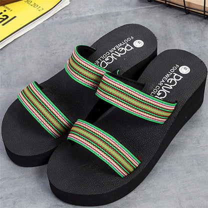 Women’s Bohemian Platform Slippers – Stylish Summer Beach & Casual Footwear