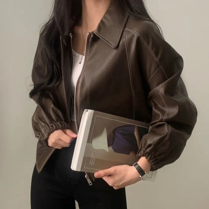 Fashion Leather Bomber Jackets – Coats for Women Casual & Transitional Outfits