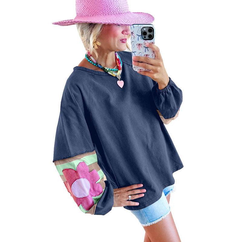 Floral Loose Pullover Sweater – Casual Japanese & Korean Style