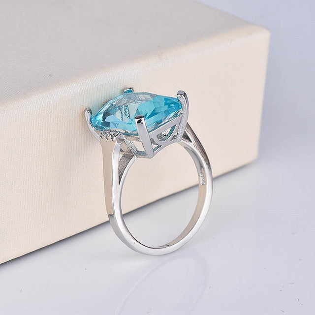 Kuololit Paraiba Gemstone Ring – Polished Copper Minimalist Jewelry, Colorful Statement Ring