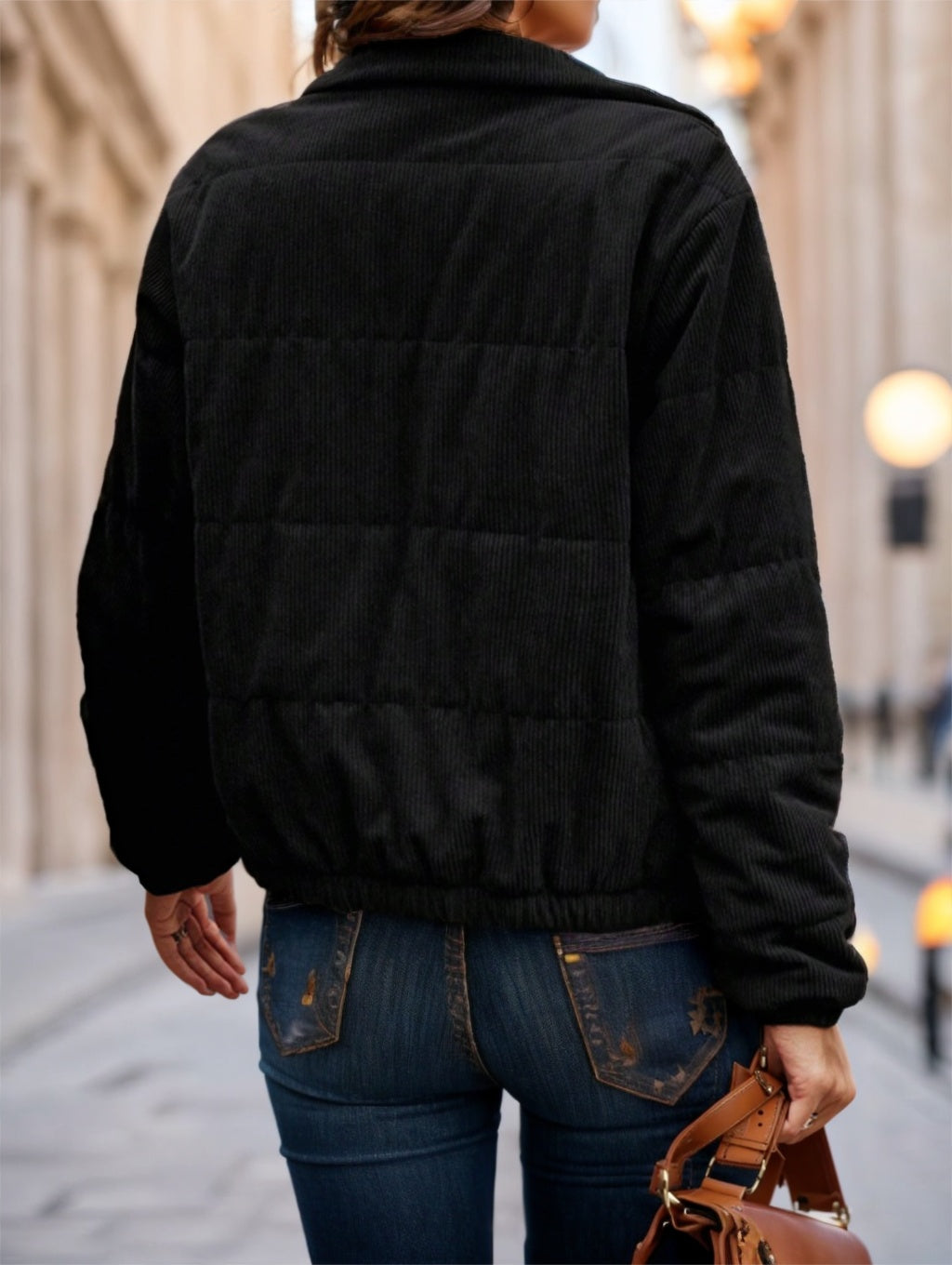 Women's Zip Up Snap Button Padded Winter Coat | Cozy & Stylish Cold Weather Puffer Jackets