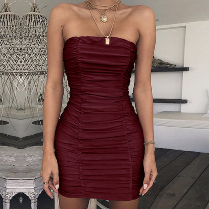 Off Shoulder Strapless Mini Tube Dress