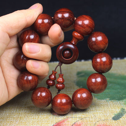 Handmade Buddhist Beads Bracelet – Red Sandalwood Beaded Bracelet for Meditation & Everyday Wear