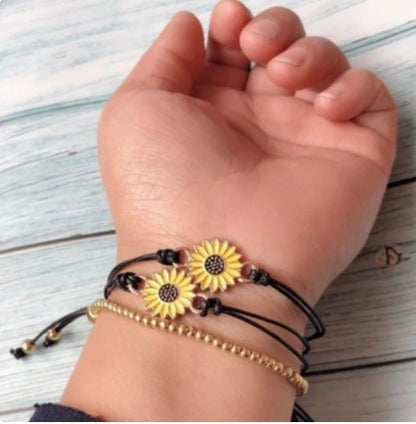 Sunflower Friendship Bracelet – Adjustable Beaded Bracelet for Positivity & Everyday Wear