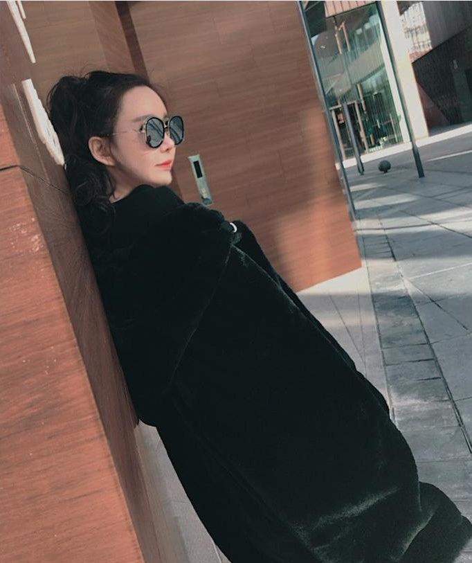 Mid-Length Loose & Thick Warm Leather Sweater