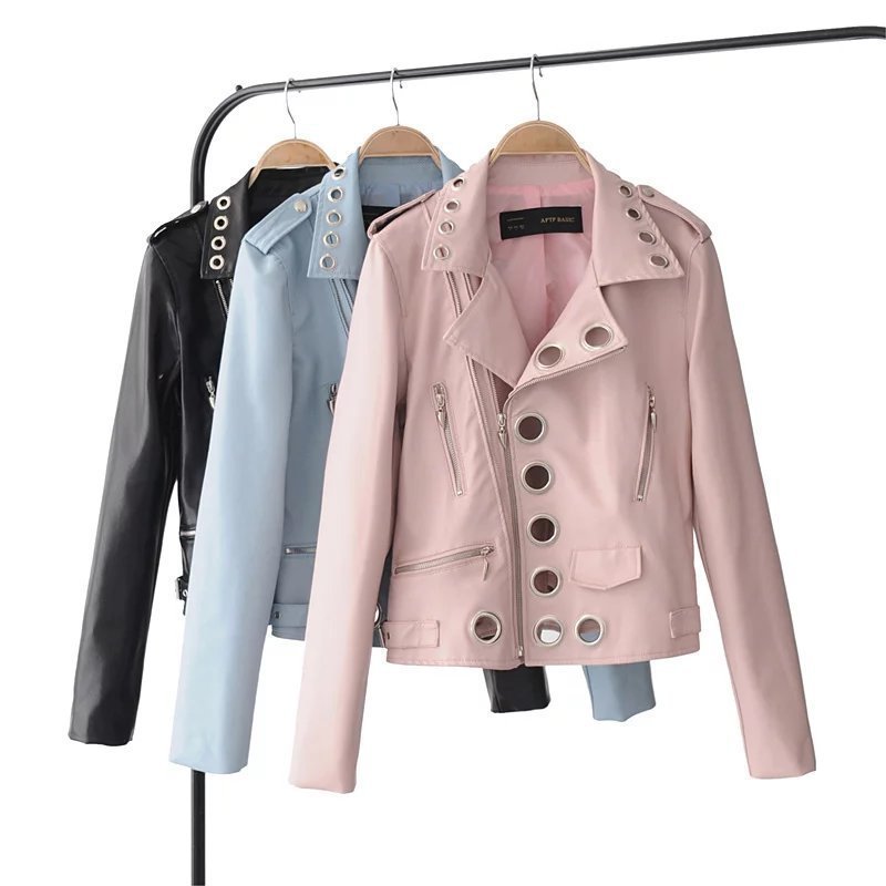 Hollow PU Leather Jacket – Jackets for Women & Street Style Outfits