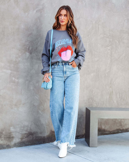 Women’s Fashion Casual Tassel Denim Trousers – Street Style Loose Fit Pants