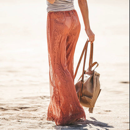 Sheer Lace Perspective Pants – High-Waist Feminine Summer Trousers