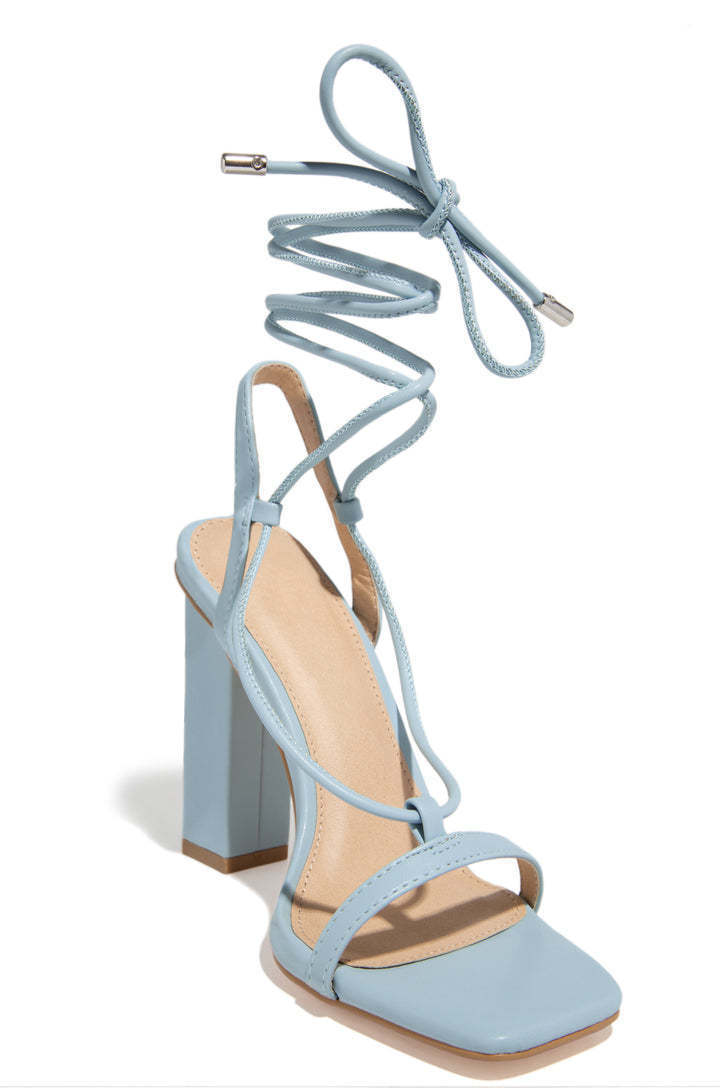 Square Toe Ankle Lace-Up Strappy Sandals | Bold European-American Pumps
