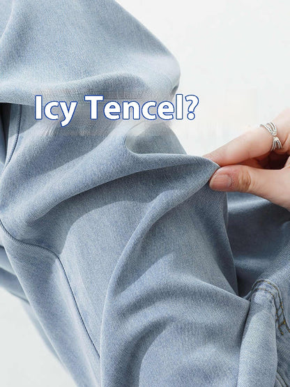 Lightweight Wide-Leg Lyocell Jeans – High-Waist Breathable Casual Pants for Women