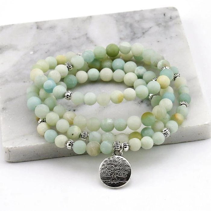 108 Life Tree Bracelet – Natural Stone Beaded Bracelet for Mindfulness & Spiritual Balance