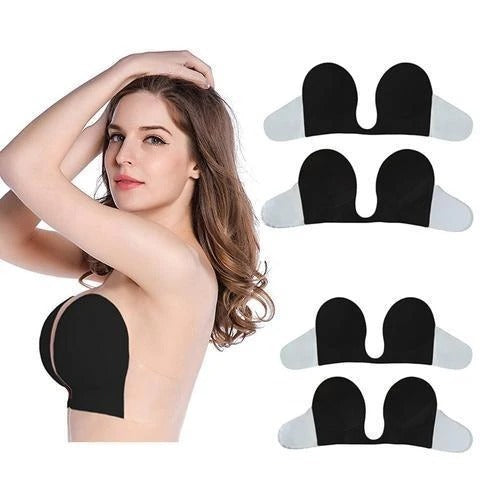 Gathered Strapless Invisible Bra – Seamless Polyester Cups with Soft Cotton Lining for Women