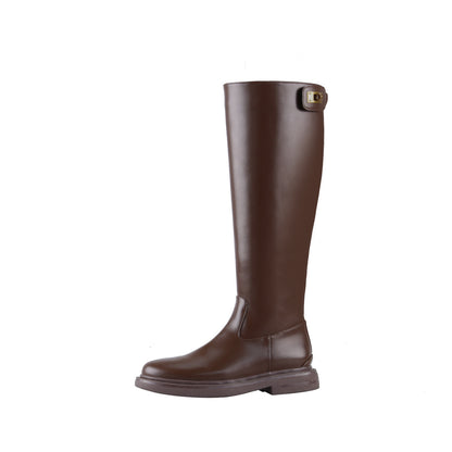 Women’s Knee High Boots | Thick Heel Waterproof Microfiber Leather Winter Boots