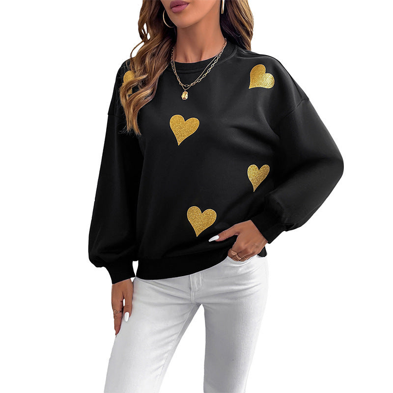 Sweet Heart Print Cotton Sweaters – Cozy Love Vibes for Fall & Winter