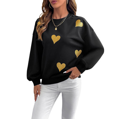Sweet Heart Print Cotton Sweaters – Cozy Love Vibes for Fall & Winter