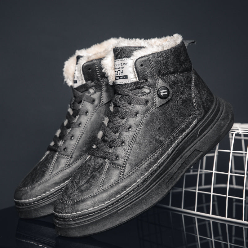 Platform High-Top Boots for Women – Sporty Comfort with Plush Lining & Durable Rubber Sole