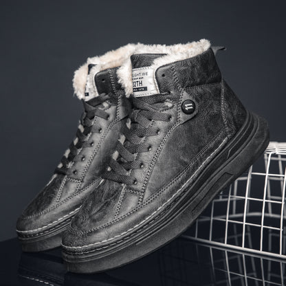 Platform High-Top Boots for Women – Sporty Comfort with Plush Lining & Durable Rubber Sole