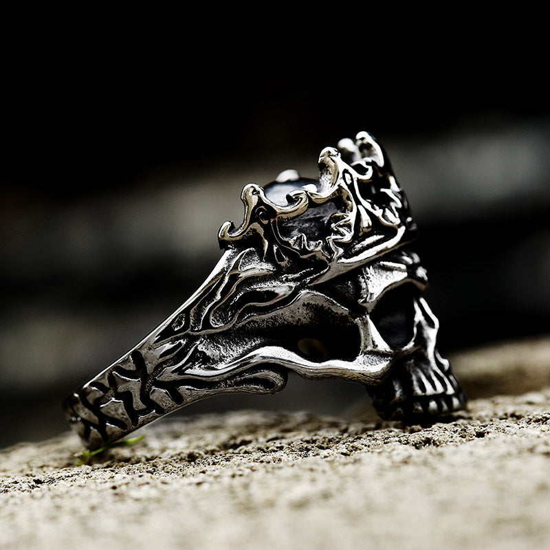 Bright Heavy Skull Stainless Steel Creative Ring