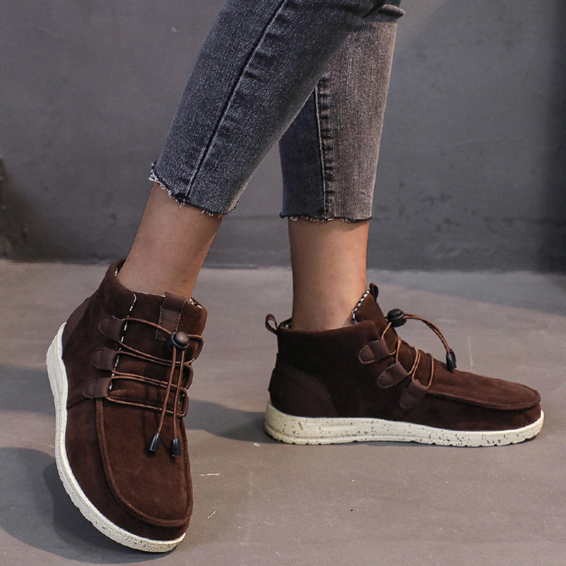 Casual Hook Loop Closure Zipper Design Ankle Boots