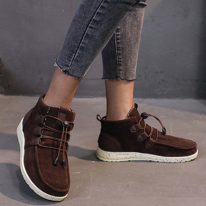 Casual Hook Loop Closure Zipper Design Ankle Boots