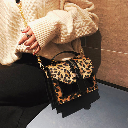 Korean Style Leopard Print Crossbody Bag Chic Edgy