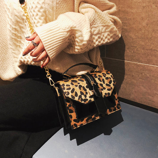Korean Style Leopard Print Crossbody Bag Chic Edgy