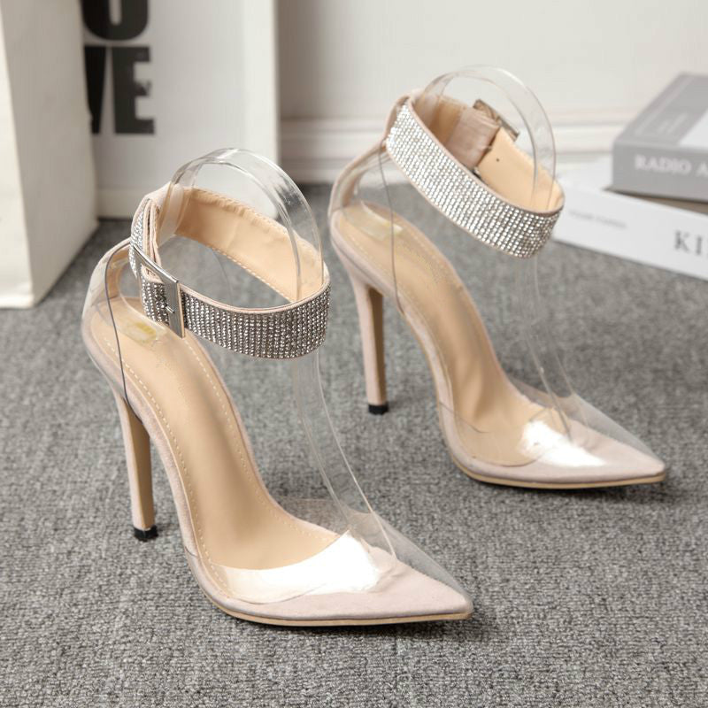 Rhinestone Gem Sexy Transparent Summer Women Shoes