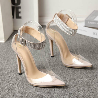 Rhinestone Gem Sexy Transparent Summer Women Shoes