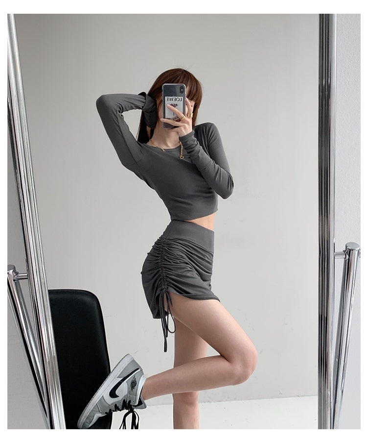 Skirts High Waist Pleated Fitness Skirt Active Trend
