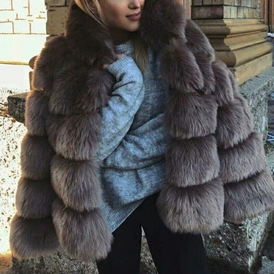 Faux Fur Suede Thick Women Winter Jackets
