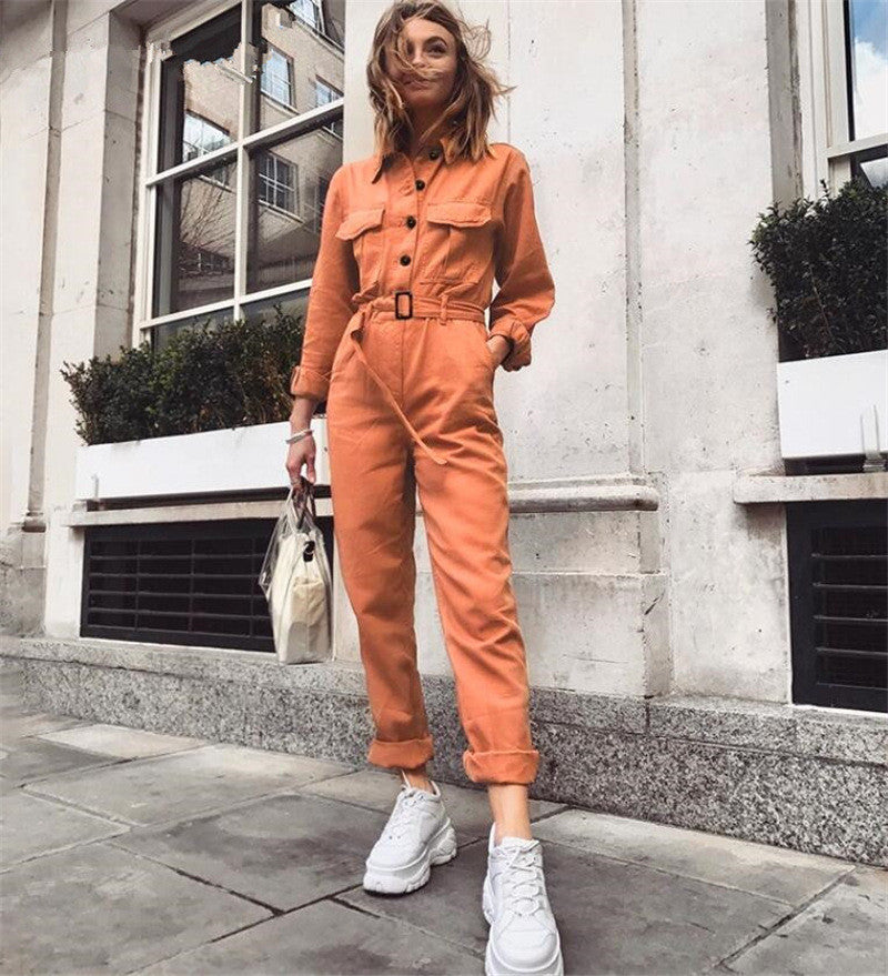 Orange One-Piece Jumpsuit for Women – Bold & Stylish Summer Outfit