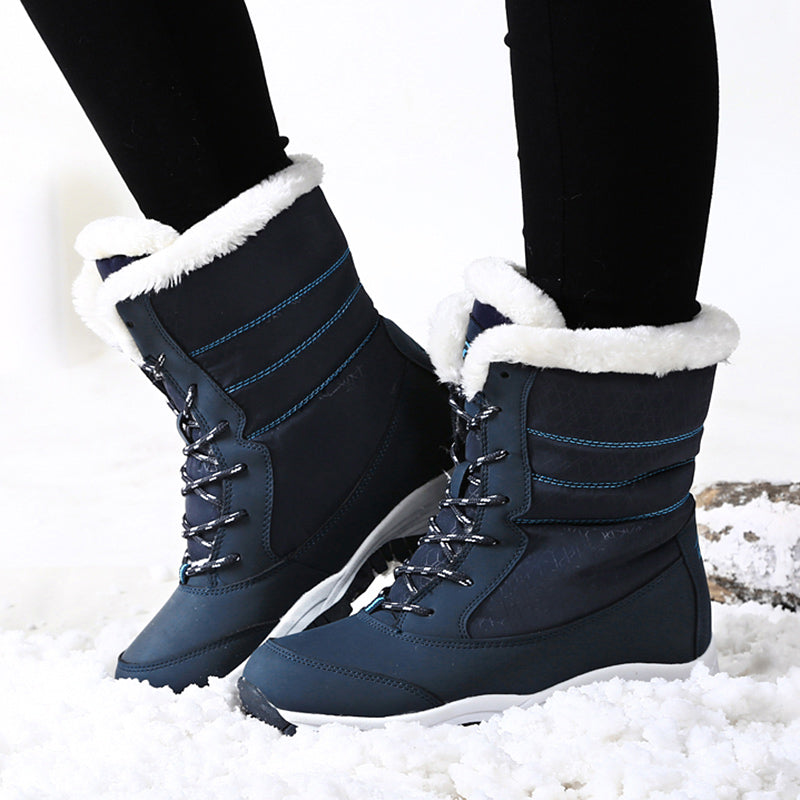 Womens Winter Snow Boots Warm Plush Ankle Boots Fashionable Cold Weather Cotton Shoes For Ladies