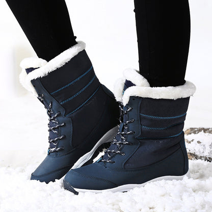 Womens Winter Snow Boots Warm Plush Ankle Boots Fashionable Cold Weather Cotton Shoes For Ladies