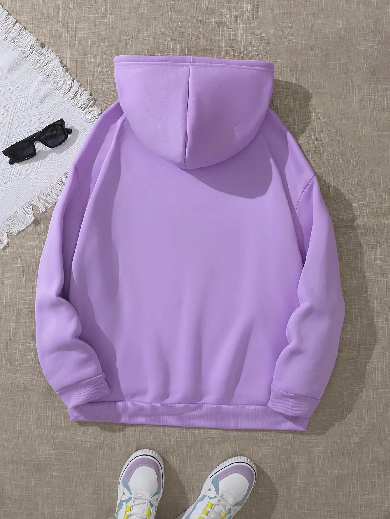 Plus Size CRAZY Print Hoodie – Women’s Casual Pullover Sweatshirt with Kangaroo Pocket for Fall/Winter