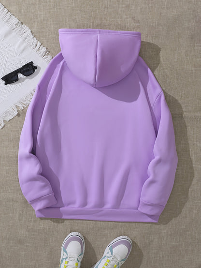 Plus Size CRAZY Print Hoodie – Women’s Casual Pullover Sweatshirt with Kangaroo Pocket for Fall/Winter