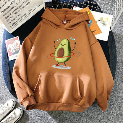 Sporty Cartoon Avocado Hoodie – Cozy, Cute & Quirky!