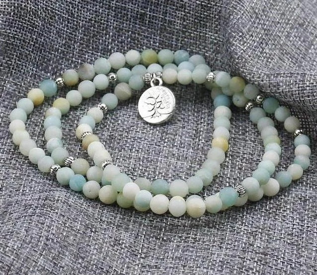 108 Life Tree Bracelet – Natural Stone Beaded Bracelet for Mindfulness & Spiritual Balance