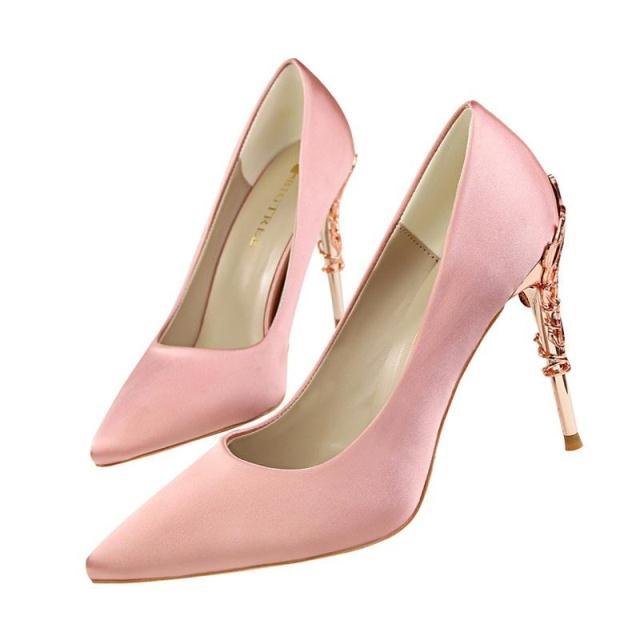 Women’s 10cm High Heel Shoes | Elegant Metal-Detail Pumps