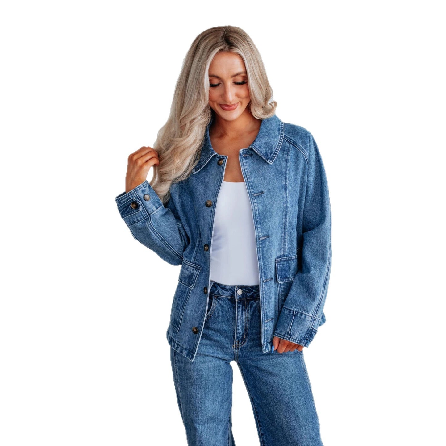 Fashionable Ladies Long Sleeve Denim Coat Jacket