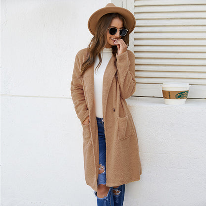 Elegant Plush Woolen Coat – Coats Outfits Women & Cozy Winter Layering