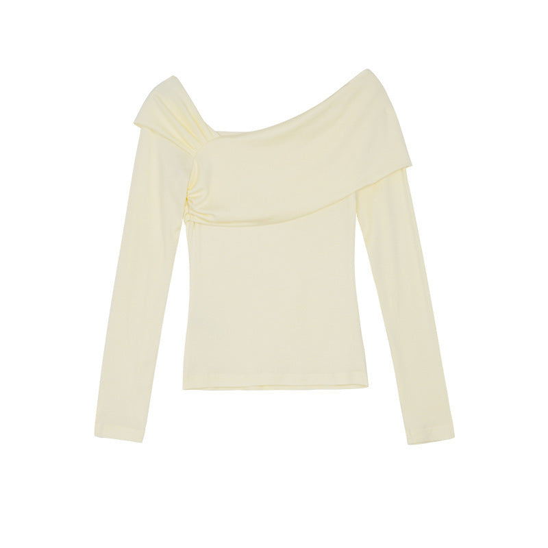 Slash Neck Crop Top & Asymmetric Faux Leather Mini Skirt Set – Edgy Streetwear Outfit