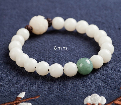 Natural White Jade Bodhi Bracelets – Beaded Bracelets for Mindfulness & Everyday Wear
