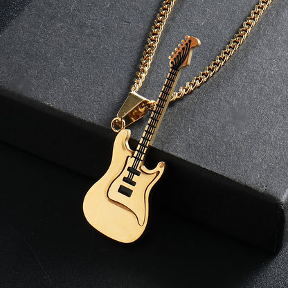 Punk Style Stainless Steel Electric Guitar Pendant