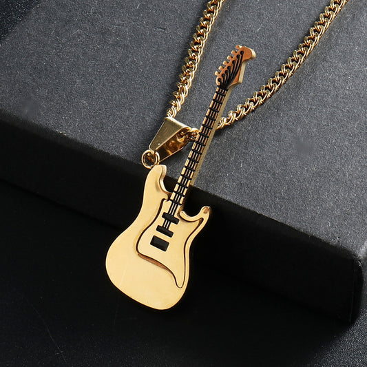 Punk Style Stainless Steel Electric Guitar Pendant